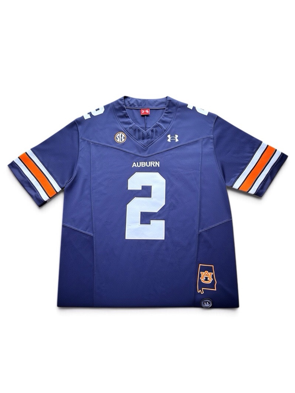 Nike SEC Auburn #2 Newton Football Unisex Jersey Navy/Orange Accents Size-L NEW